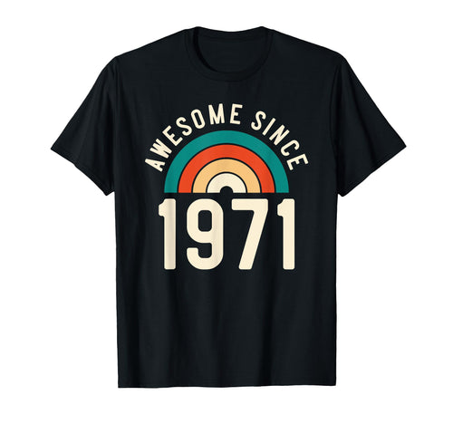 Awesome Since 1971 Rainbow 51St T-Shirt - Novelty Apparel for Adults - T-Shirt, Sweatshirt, Hoodie