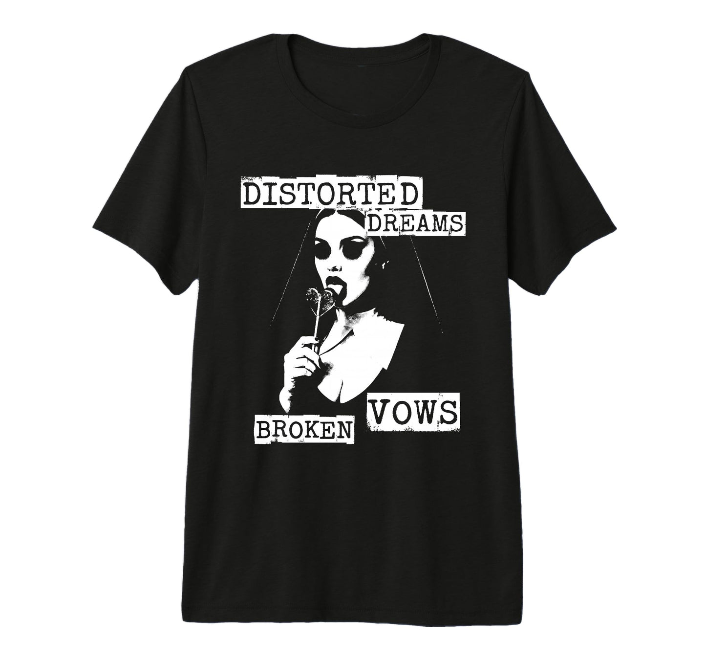 Punk Goth Nun 90S Grunge Distressed T-Shirt - Novelty Apparel for Adults - T-Shirt, Sweatshirt, Hoodie