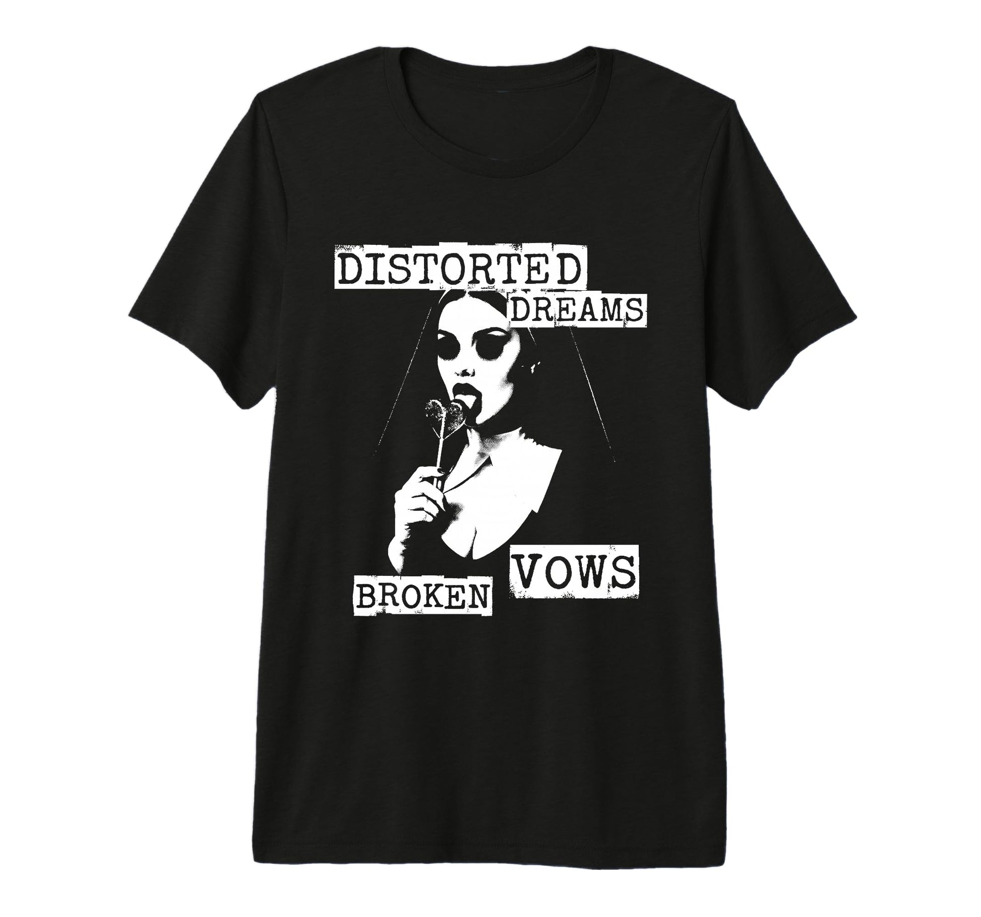 Punk Goth Nun 90S Grunge Distressed T-Shirt - Novelty Apparel for Adults - T-Shirt, Sweatshirt, Hoodie
