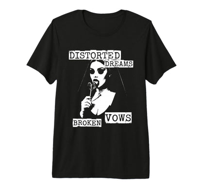 Punk Goth Nun 90S Grunge Distressed T-Shirt - Novelty Apparel for Adults - T-Shirt, Sweatshirt, Hoodie