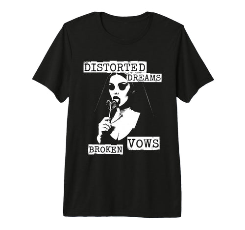 Punk Goth Nun 90S Grunge Distressed T-Shirt - Novelty Apparel for Adults - T-Shirt, Sweatshirt, Hoodie