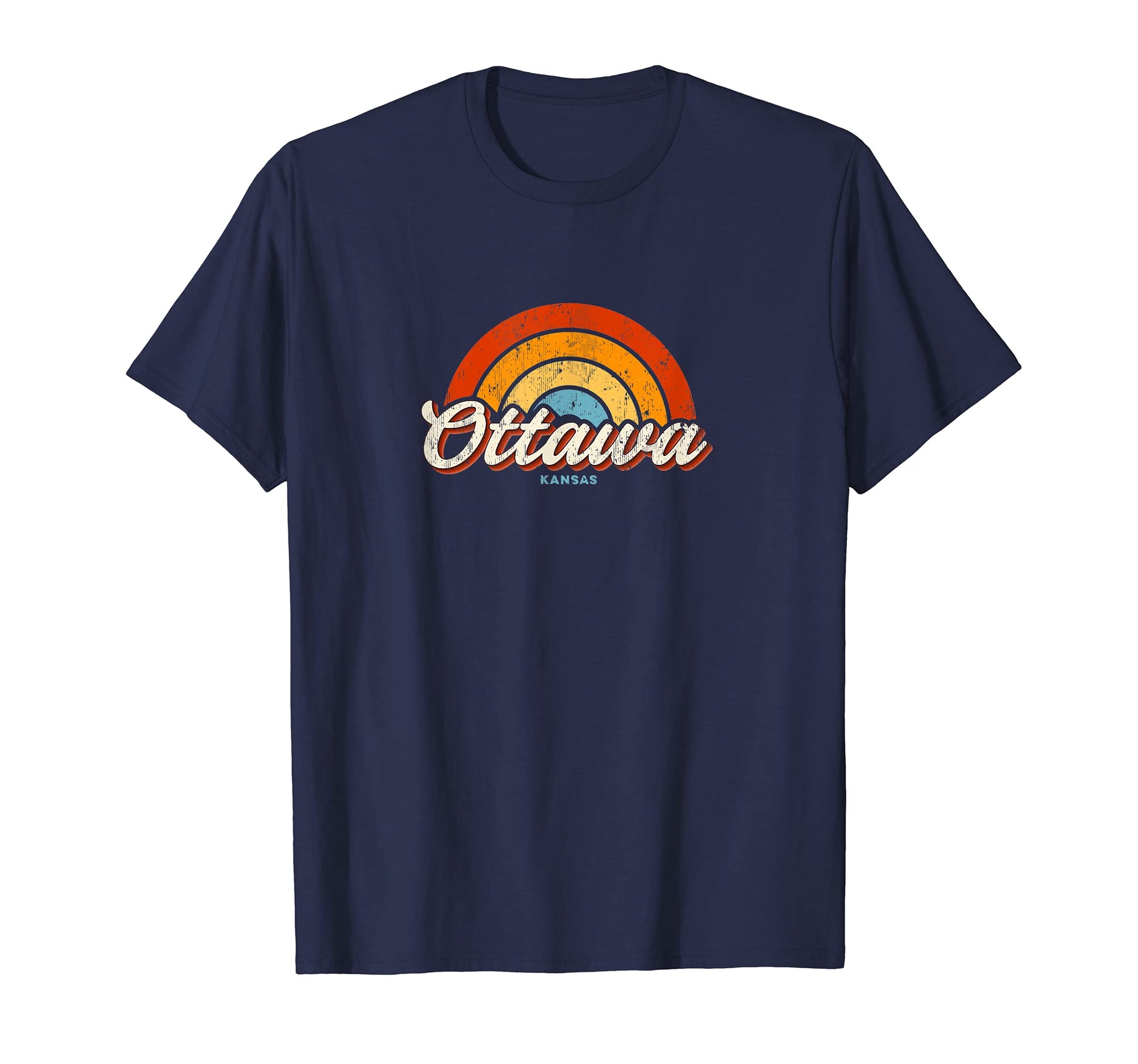 Ottawa Kansas Ks Rainbow 70S T-Shirt - Unique Graphic Men Women - T-Shirt, Sweatshirt, Hoodie