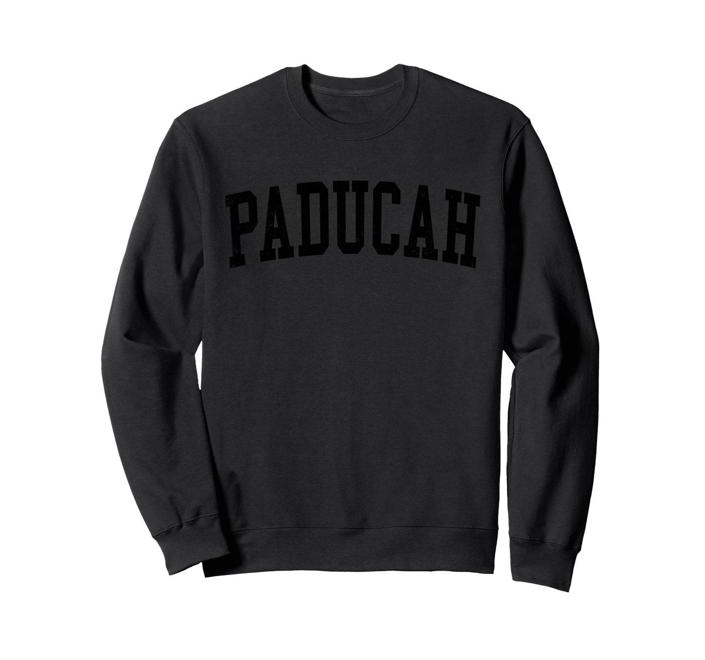 Paducah Ky Distressed Black Varsity Sweatshirt - Graphic Print Unisex - T-Shirt, Sweatshirt, Hoodie
