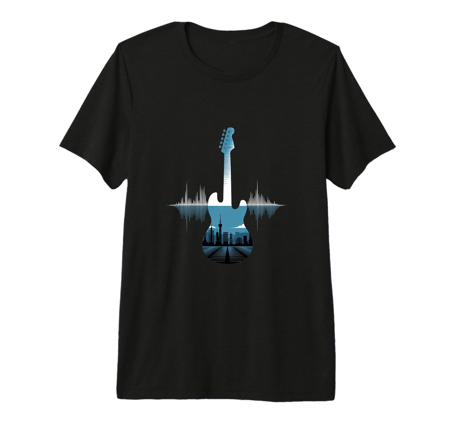 Guitar Sound Wave Musician Acoustic T-Shirt - Minimalist Print for Adults - T-Shirt, Sweatshirt, Hoodie