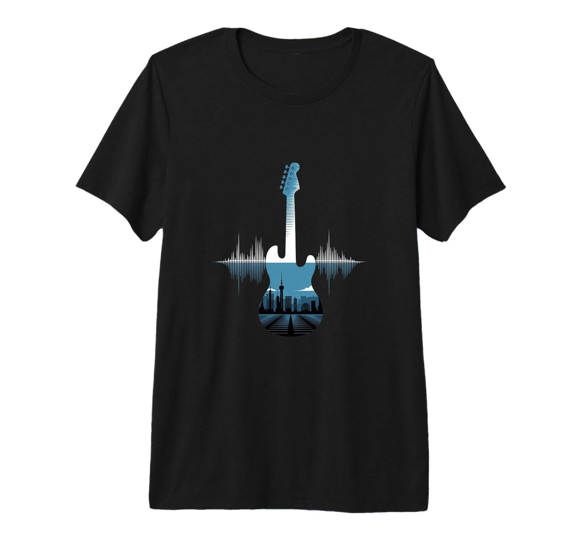 Guitar Sound Wave Musician Acoustic T-Shirt - Minimalist Print for Adults - T-Shirt, Sweatshirt, Hoodie