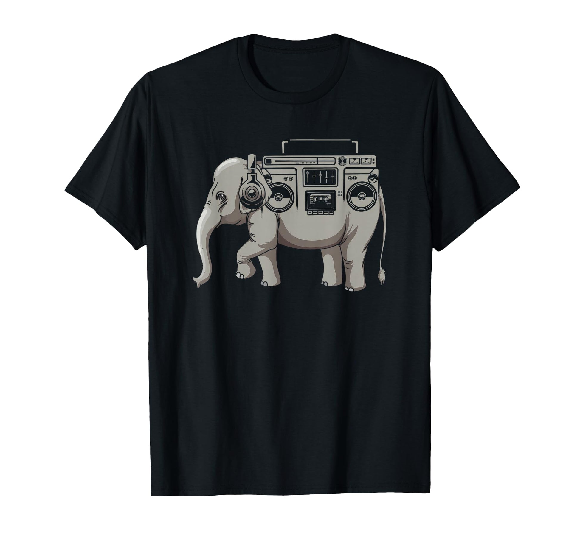 Ghetto Blaster Elephant Boombox Cassette T-Shirt - Minimalist Print Unisex - T-Shirt, Sweatshirt, Hoodie