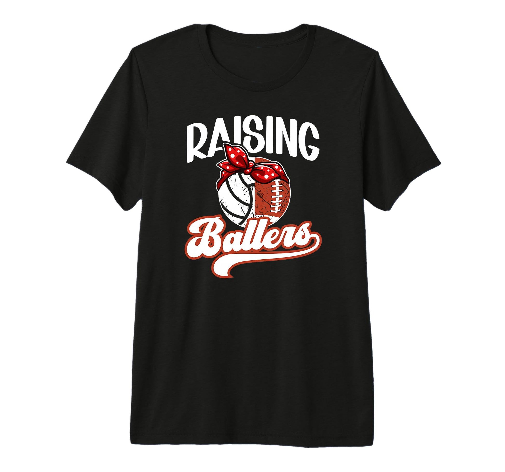 Raising Ballers Football Volleyball T-Shirt - Minimalist Print Men Women - T-Shirt, Sweatshirt, Hoodie