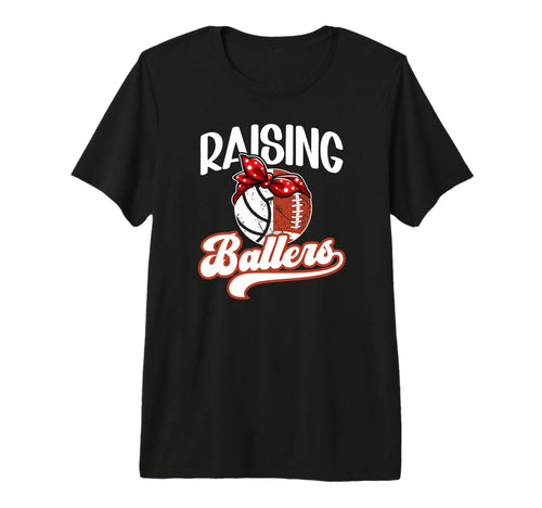Raising Ballers Football Volleyball T-Shirt - Minimalist Print Men Women - T-Shirt, Sweatshirt, Hoodie