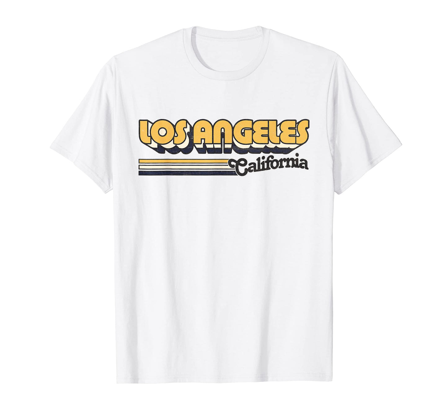 Los Angeles Stripes 70S Typography T-Shirt - Graphic Print for Adults - T-Shirt, Sweatshirt, Hoodie