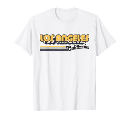 Los Angeles Stripes 70S Typography T-Shirt - Graphic Print for Adults - T-Shirt, Sweatshirt, Hoodie