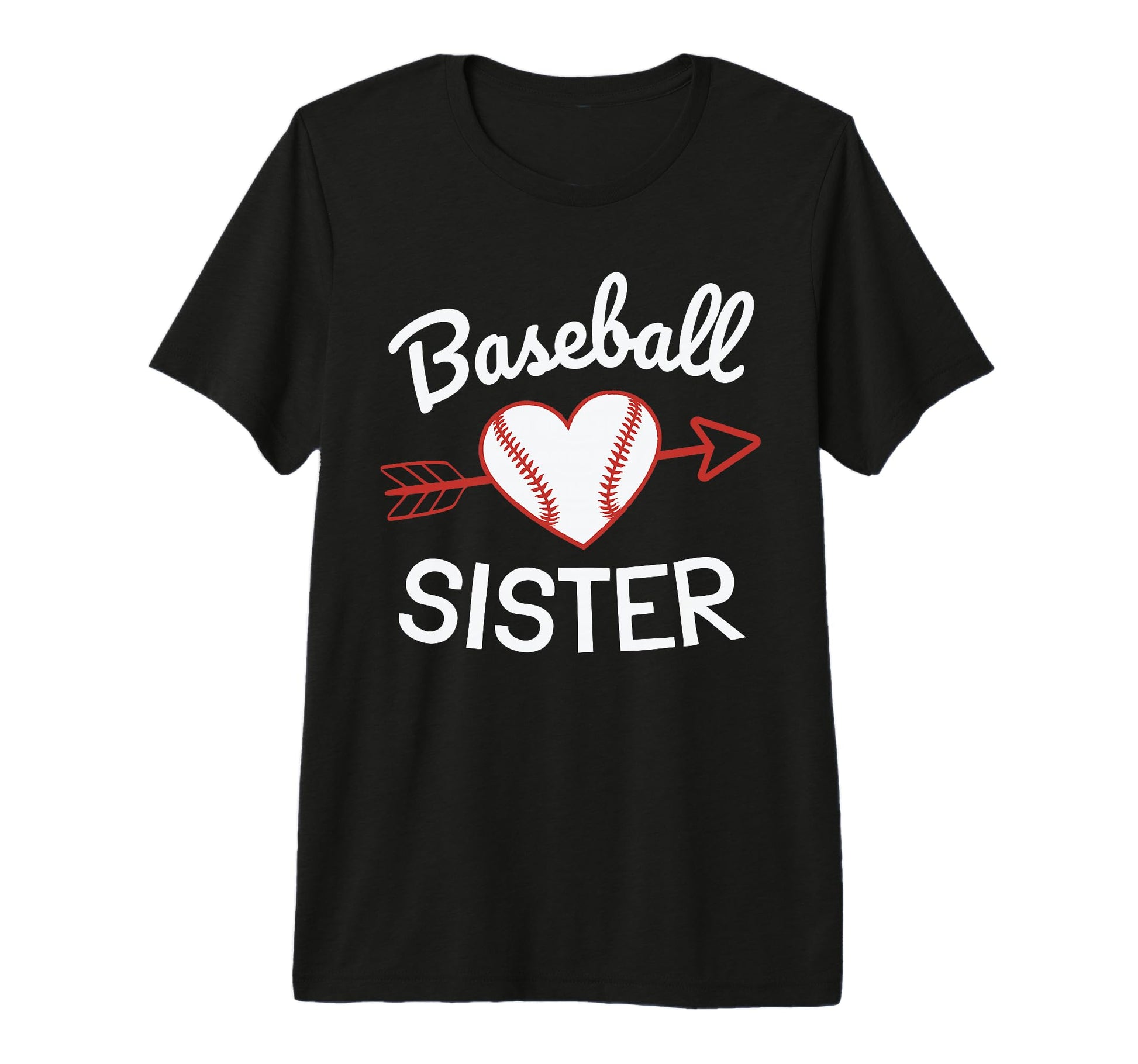 Baseball Sister Heart Love Support T-Shirt - Aesthetic Graphic Unisex - T-Shirt, Sweatshirt, Hoodie