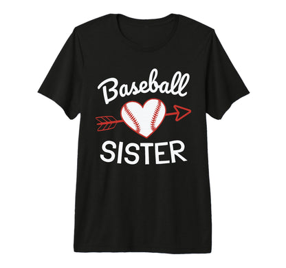 Baseball Sister Heart Love Support T-Shirt - Aesthetic Graphic Unisex - T-Shirt, Sweatshirt, Hoodie
