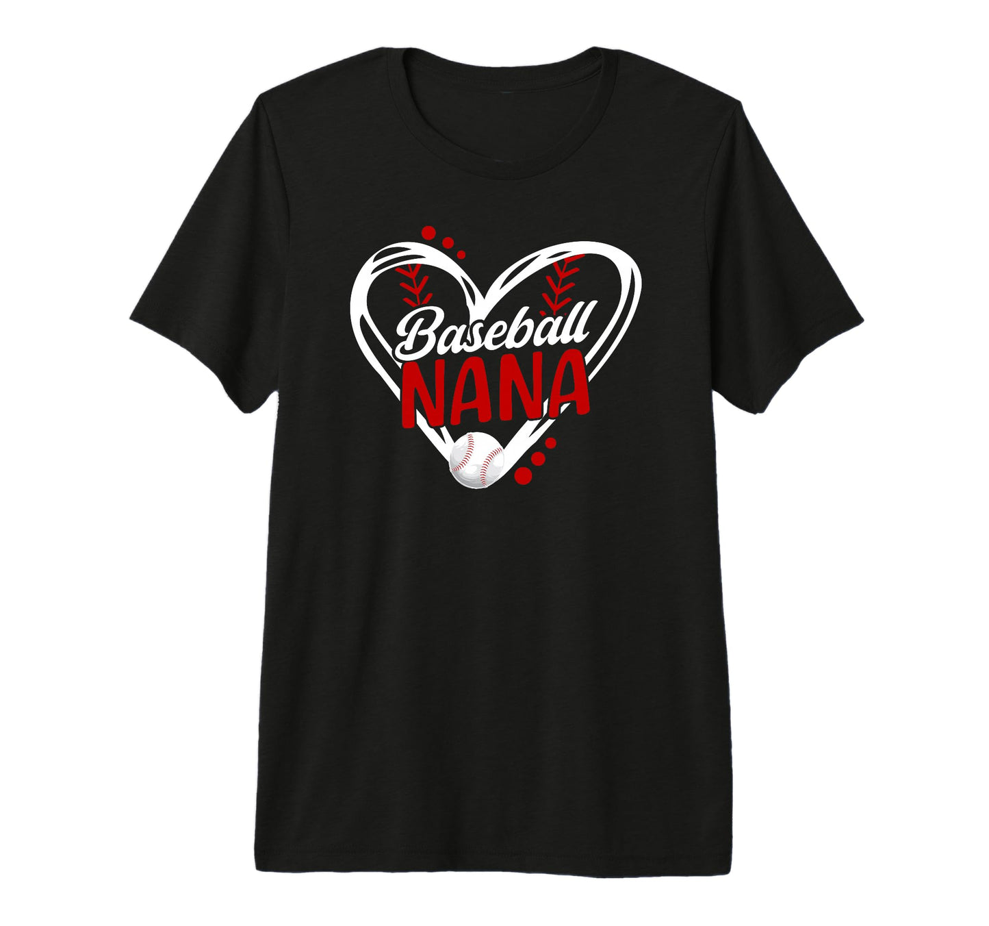 Baseball Nana Heart Nana Baseball T-Shirt - Custom Art Print for Adults - T-Shirt, Sweatshirt, Hoodie