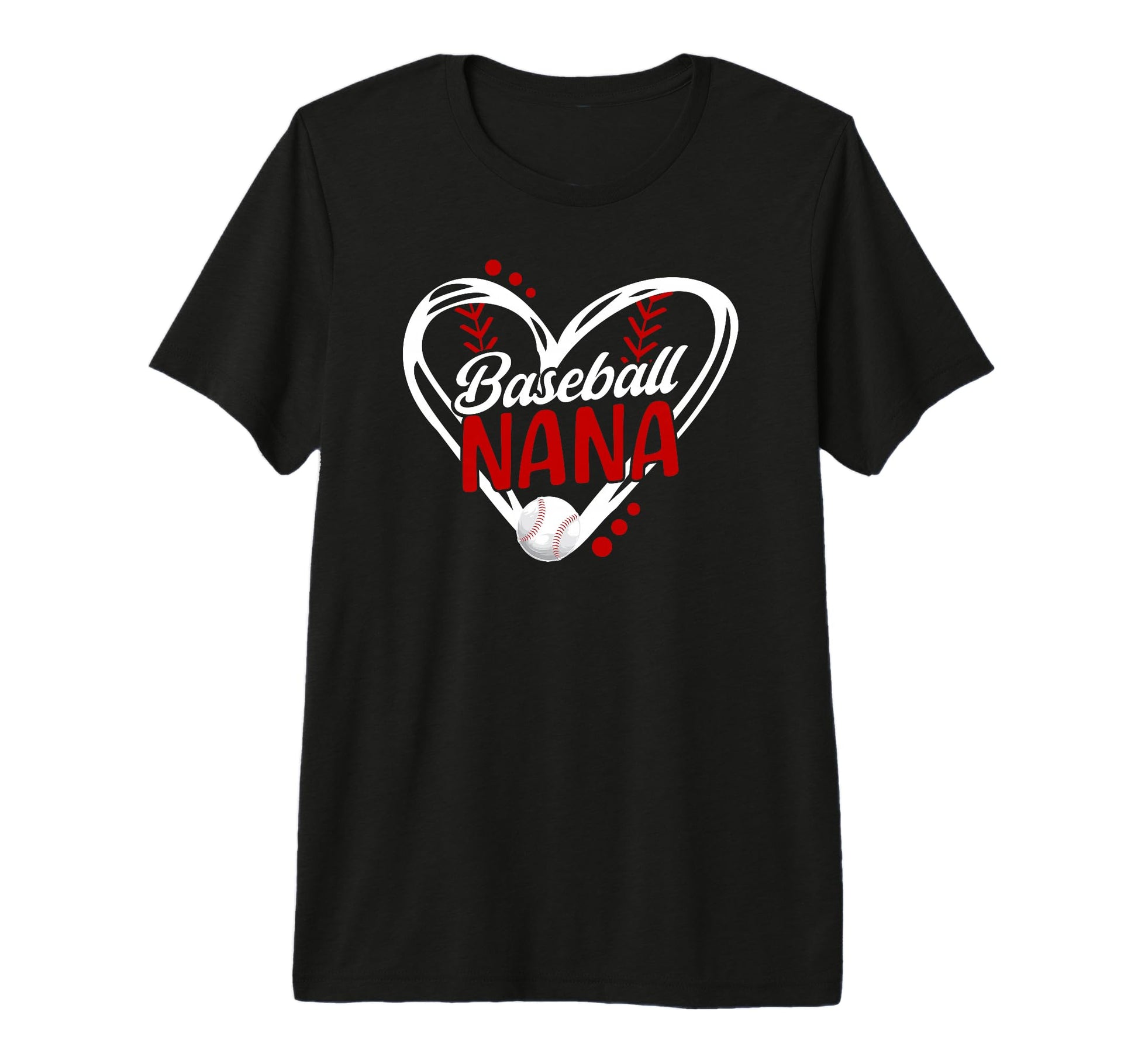 Baseball Nana Heart Nana Baseball T-Shirt - Custom Art Print for Adults - T-Shirt, Sweatshirt, Hoodie