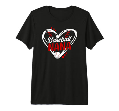 Baseball Nana Heart Nana Baseball T-Shirt - Custom Art Print for Adults - T-Shirt, Sweatshirt, Hoodie