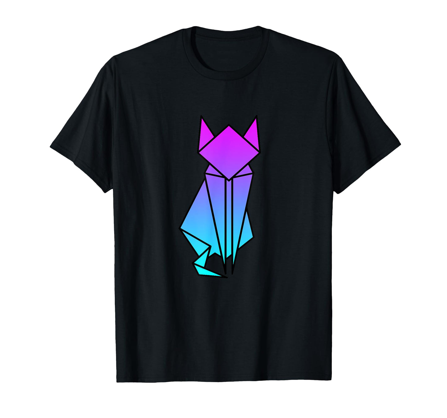 Cat Origami Vaporwave Aesthetic T-Shirt - Casual Everyday Wear for Adults - T-Shirt, Sweatshirt, Hoodie