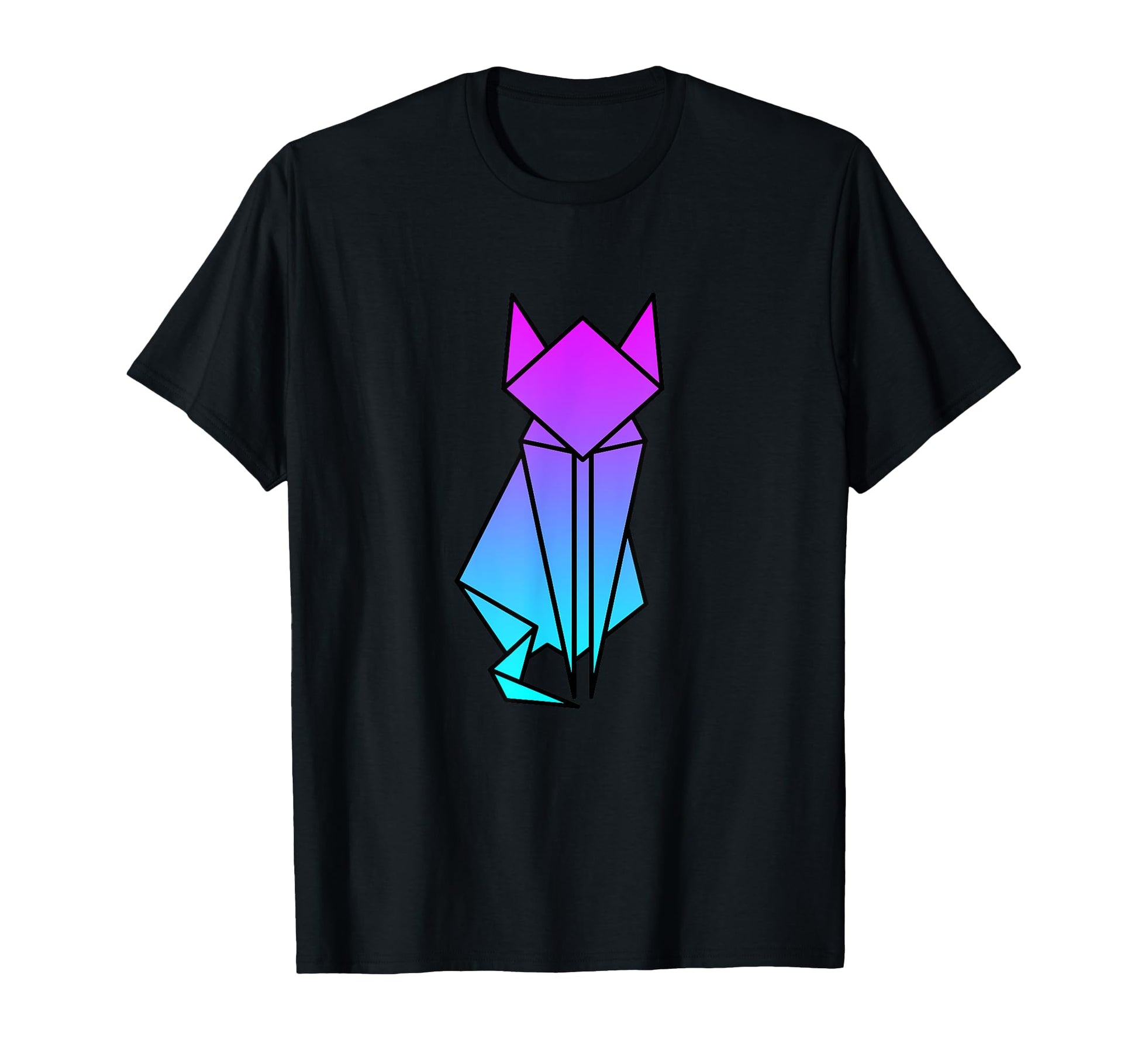 Cat Origami Vaporwave Aesthetic T-Shirt - Casual Everyday Wear for Adults - T-Shirt, Sweatshirt, Hoodie
