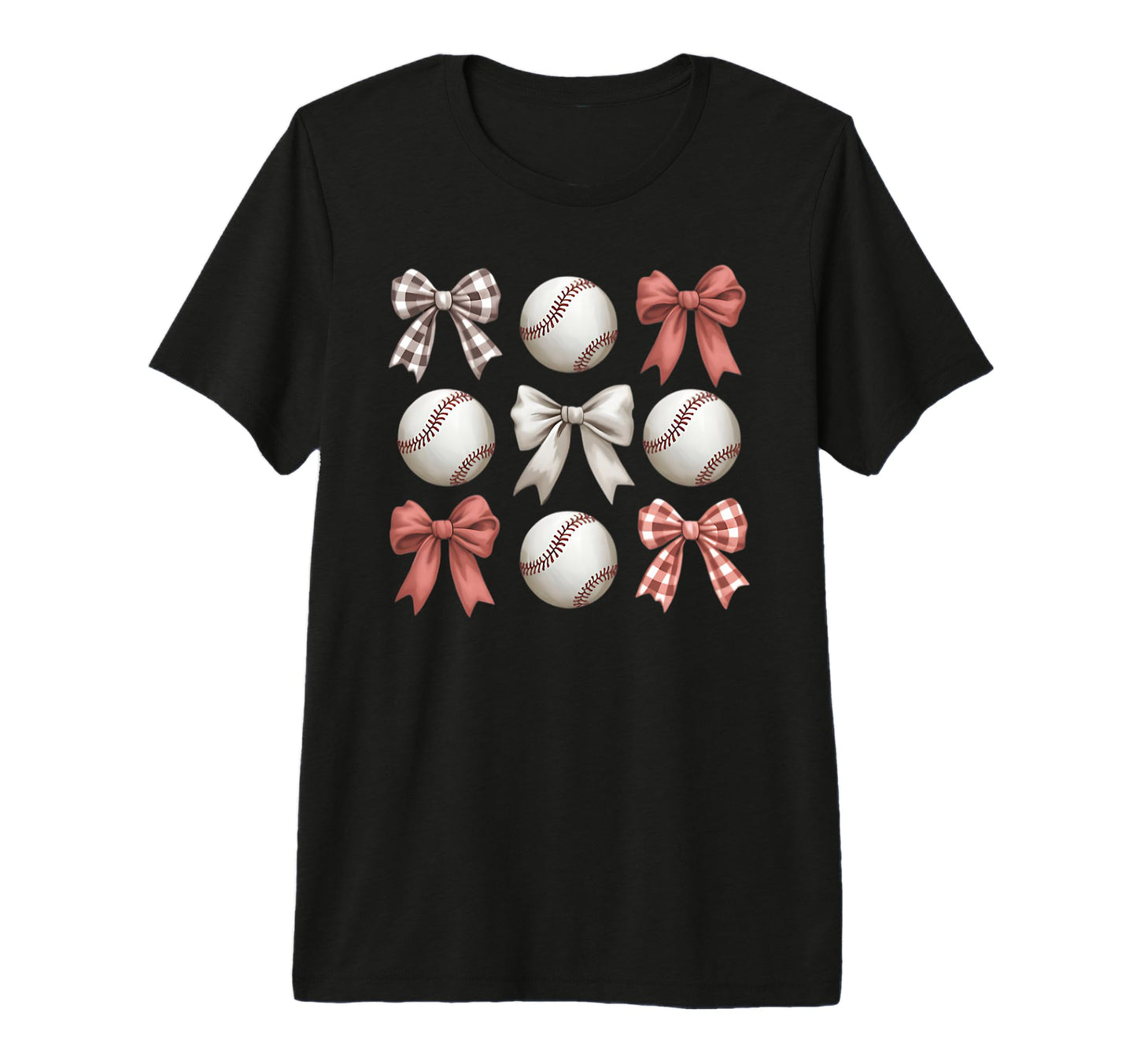 Baseball Coquette Bow Mom Sister Tri Blend T-Shirt - Trendy Graphic Unisex - T-Shirt, Sweatshirt, Hoodie