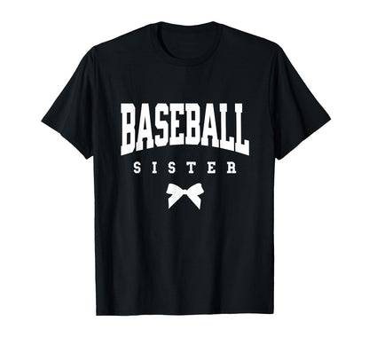 Baseball Bow Baseball Sister Baseball T-Shirt - Custom Art Print Unisex - T-Shirt, Sweatshirt, Hoodie
