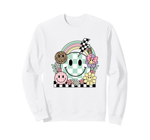 Daisy Rainbow Nature Smiling Face Sweatshirt - Aesthetic Graphic Men Women - T-Shirt, Sweatshirt, Hoodie