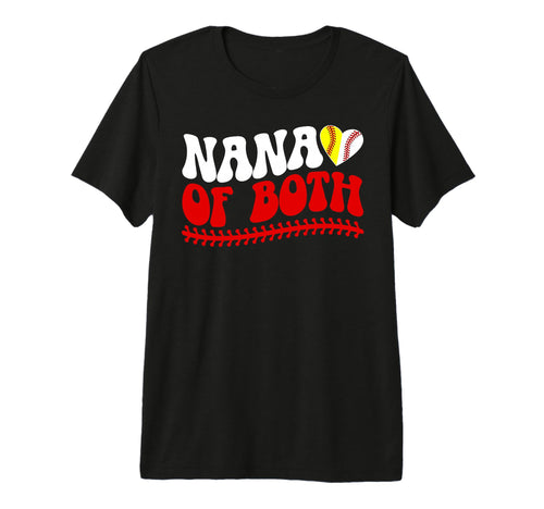Nana Both Groovy Baseball Softball Nana T-Shirt - Graphic Print Unisex - T-Shirt, Sweatshirt, Hoodie