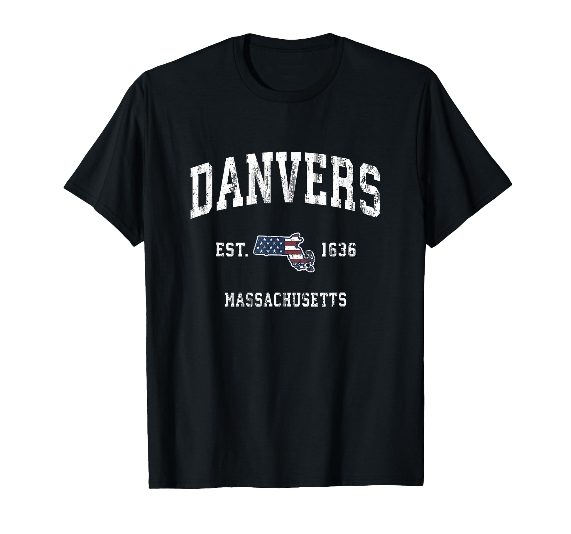 Danvers Massachusetts Ma American Flag T-Shirt - Unique Graphic for Adults - T-Shirt, Sweatshirt, Hoodie