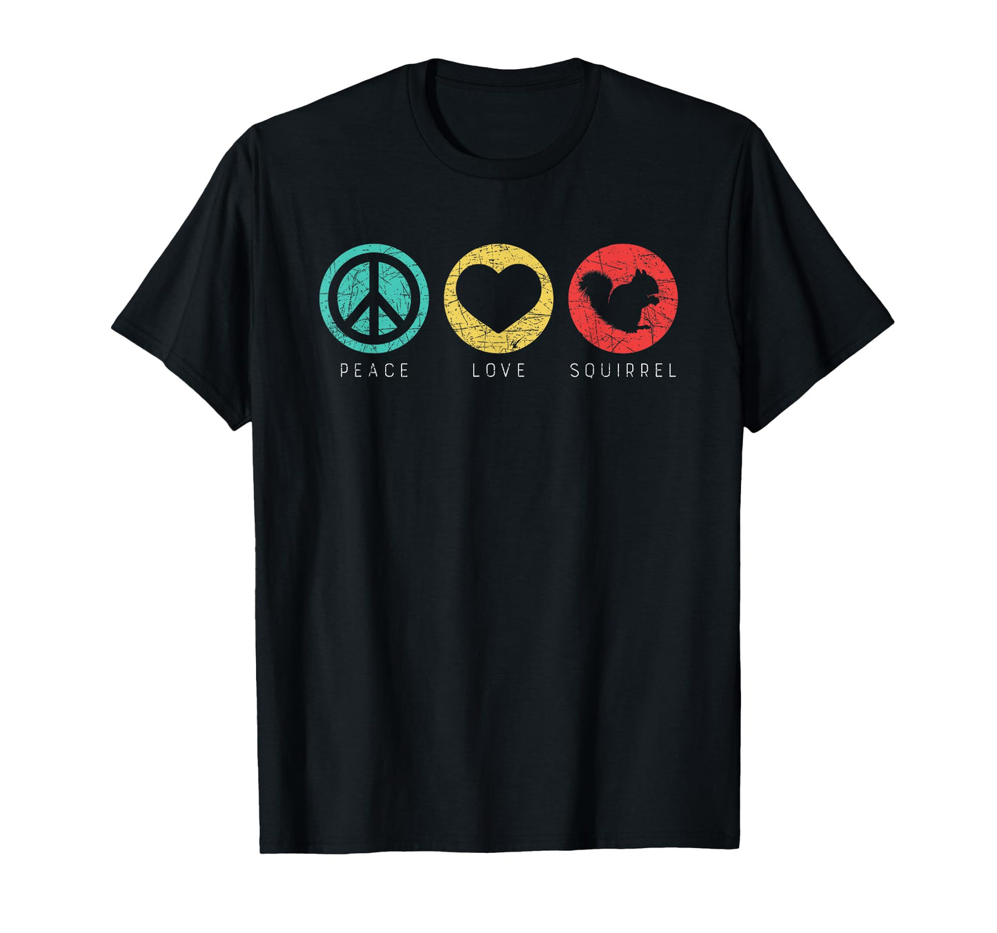 Peace Love Squirrel T-Shirt - Aesthetic Graphic for Adults - T-Shirt, Sweatshirt, Hoodie
