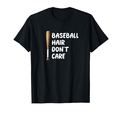 Baseball Hair Dont Care Baseball Mom T-Shirt - Aesthetic Graphic for Adults - T-Shirt, Sweatshirt, Hoodie