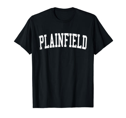 Plainfield Nj Distressed White Varsity T-Shirt - Graphic Print Unisex - T-Shirt, Sweatshirt, Hoodie