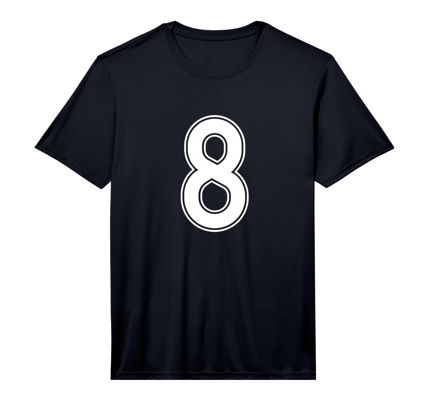 Sports Team White Number 8 Performance T-Shirt - Trendy Graphic Unisex - T-Shirt, Sweatshirt, Hoodie