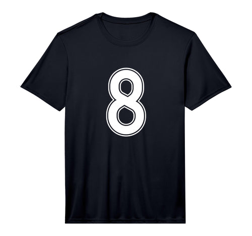 Sports Team White Number 8 Performance T-Shirt - Trendy Graphic Unisex - T-Shirt, Sweatshirt, Hoodie