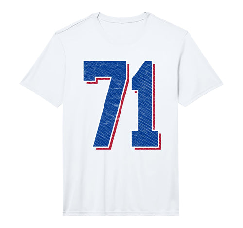 Number 71 Numbered Uniform Sports T-Shirt - Minimalist Print for Adults - T-Shirt, Sweatshirt, Hoodie