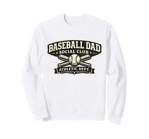 Baseball Dad Social Club Varsity Sweatshirt - Aesthetic Graphic Unisex - T-Shirt, Sweatshirt, Hoodie