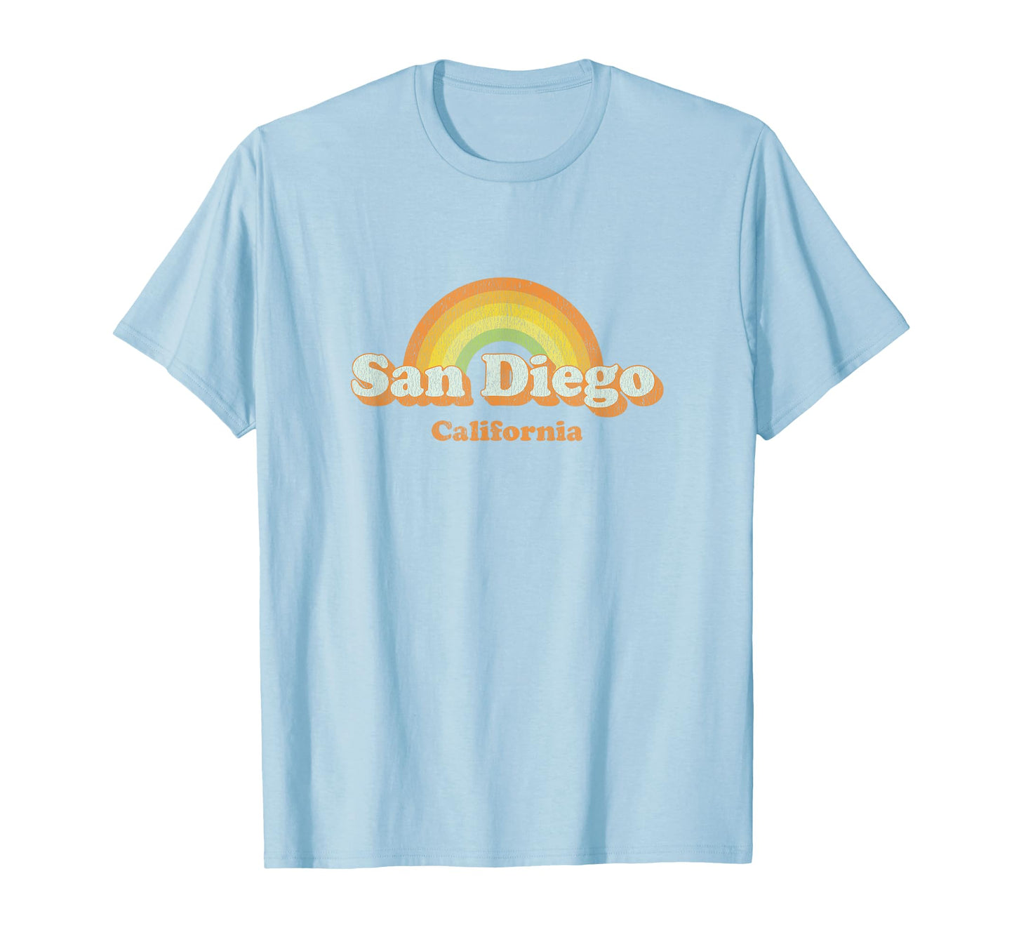 San Diego California 70S Rainbow T-Shirt - Graphic Print Unisex - T-Shirt, Sweatshirt, Hoodie