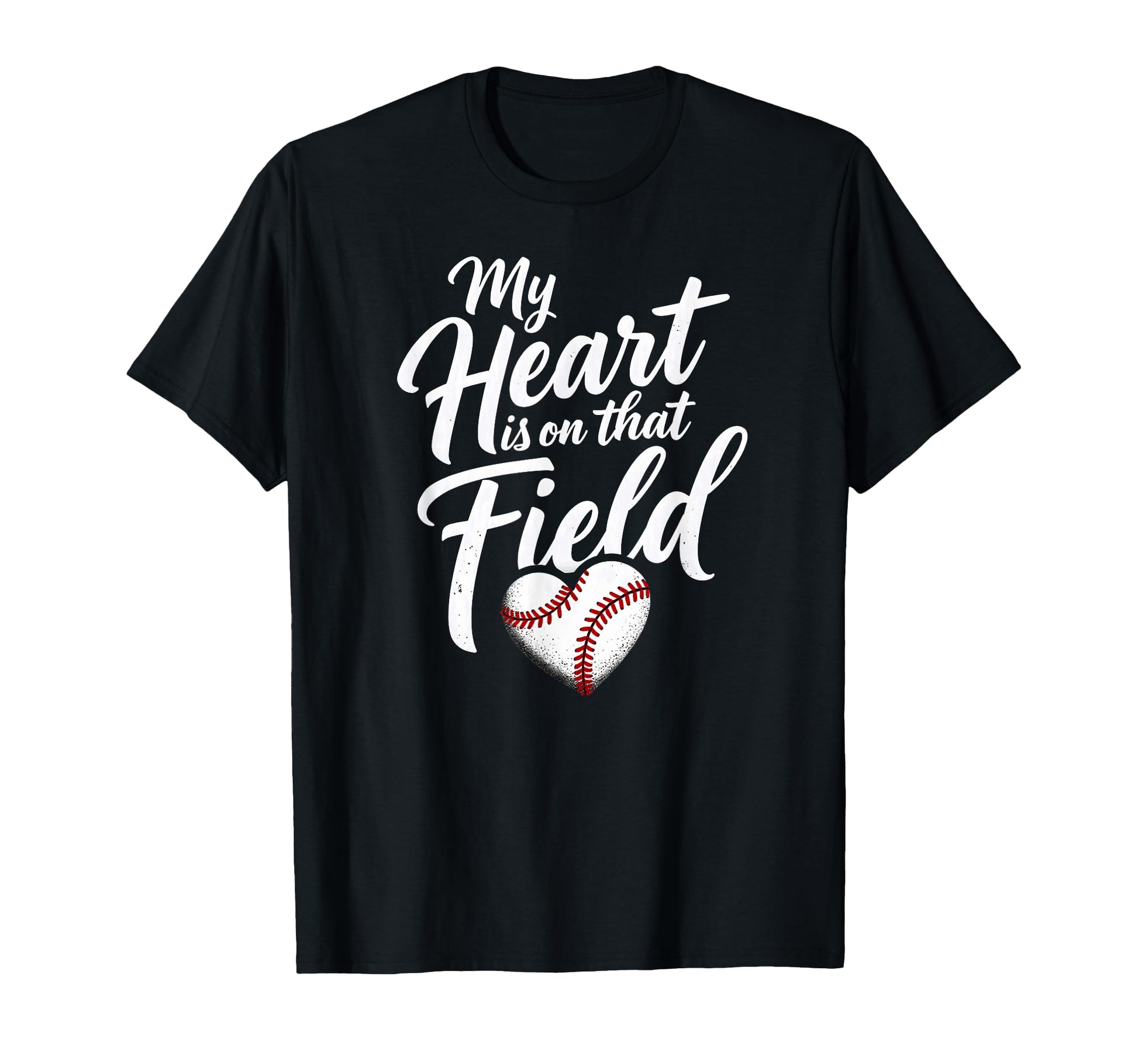 My Heart Is That Field Softball Dad Mom T-Shirt - Unique Graphic Unisex - T-Shirt, Sweatshirt, Hoodie
