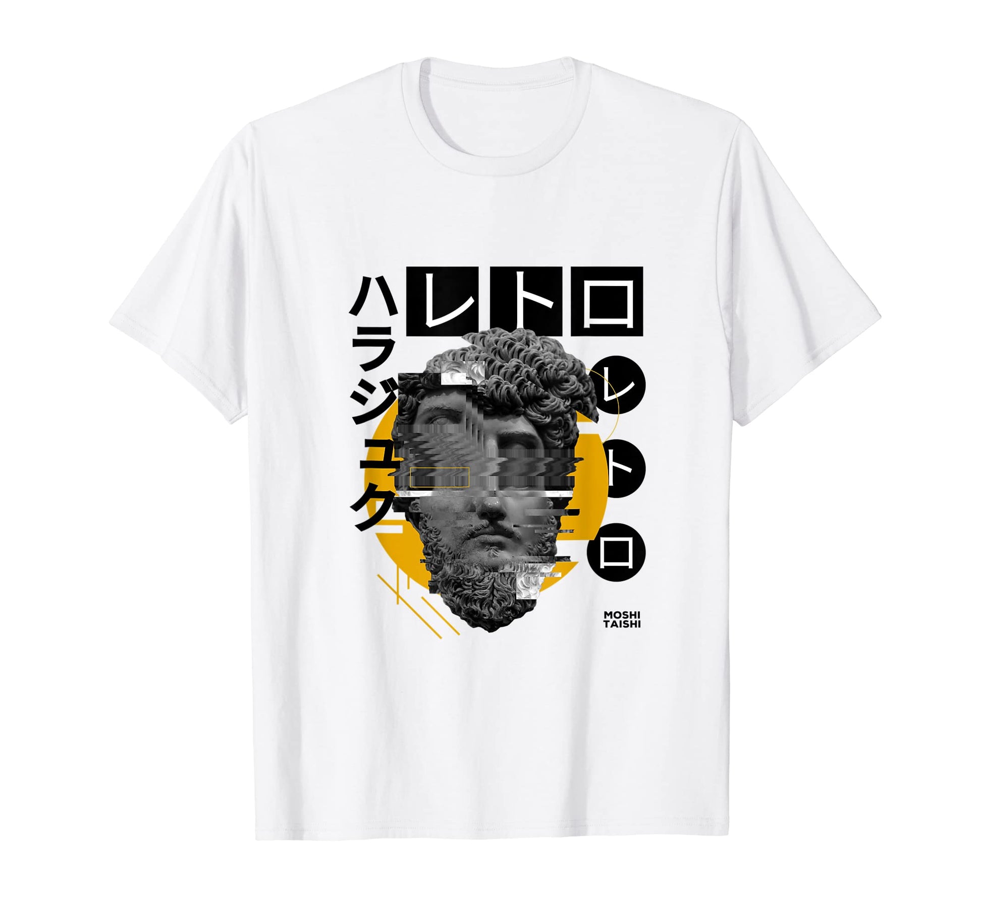Vaporwave Statue Aesthetic Art Glitch T-Shirt - Novelty Apparel for Adults - T-Shirt, Sweatshirt, Hoodie