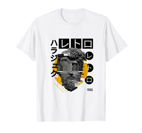Vaporwave Statue Aesthetic Art Glitch T-Shirt - Novelty Apparel for Adults - T-Shirt, Sweatshirt, Hoodie
