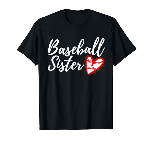 Baseball Sister Heart Matching Family T-Shirt - Fun Novelty Design Unisex - T-Shirt, Sweatshirt, Hoodie