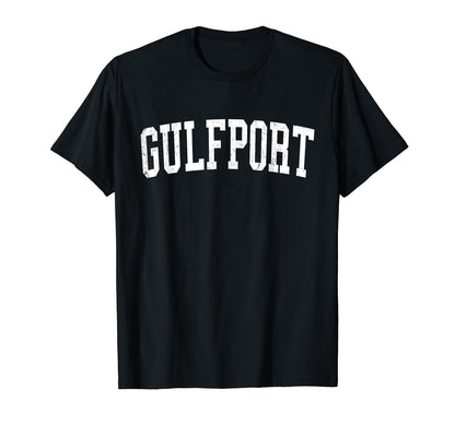 Gulfport Ms Distressed White Varsity T-Shirt - Minimalist Print Unisex - T-Shirt, Sweatshirt, Hoodie