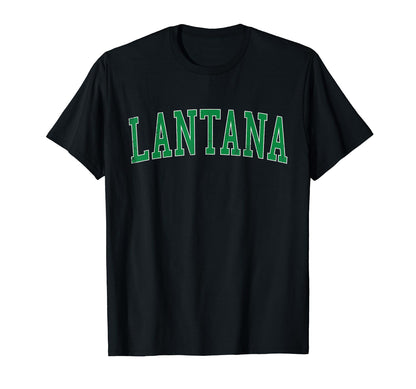 Lantana Fl Distressed Green Varsity T-Shirt - Aesthetic Graphic Men Women - T-Shirt, Sweatshirt, Hoodie