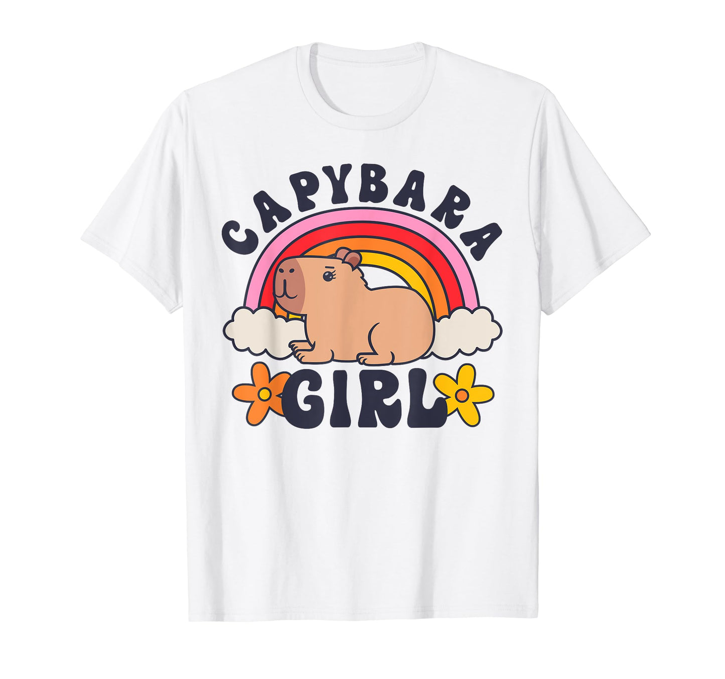 Capybara Rodent Animal Daisy T-Shirt - Fun Novelty Design for Adults - T-Shirt, Sweatshirt, Hoodie