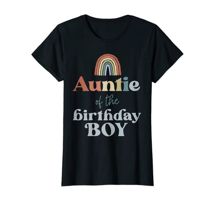 Womens Auntie Birthday Boho Rainbow T-Shirt - Minimalist Print for Adults - T-Shirt, Sweatshirt, Hoodie
