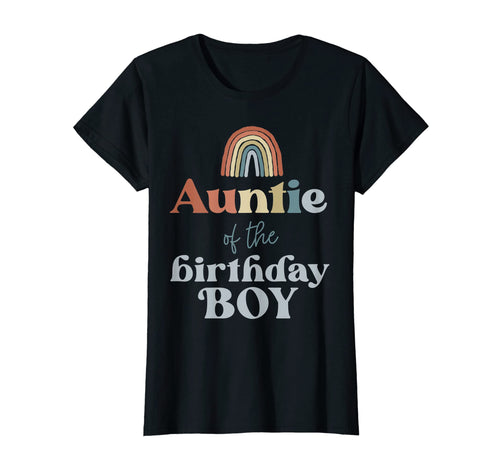 Womens Auntie Birthday Boho Rainbow T-Shirt - Minimalist Print for Adults - T-Shirt, Sweatshirt, Hoodie
