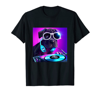 Cane Corso Dj Vaporwave Aesthetic T-Shirt - Fun Novelty Design for Adults - T-Shirt, Sweatshirt, Hoodie