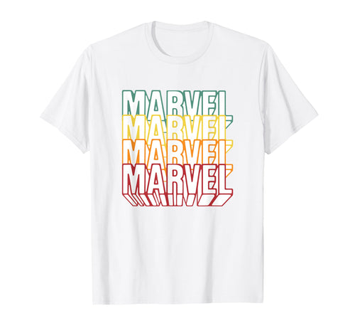 Marvel Comics Rainbow Outline 3D Logo Stack T-Shirt - Unique Graphic Unisex - T-Shirt, Sweatshirt, Hoodie