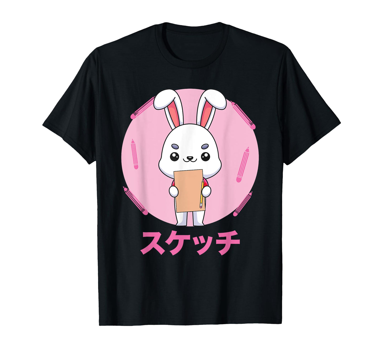 Rabbit Sketching Vaporwave Aesthetics T-Shirt - Novelty Apparel for Adults - T-Shirt, Sweatshirt, Hoodie