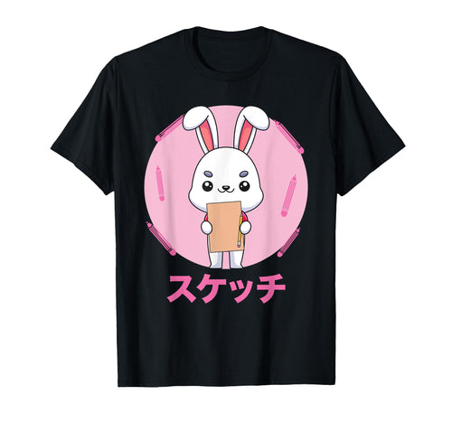Rabbit Sketching Vaporwave Aesthetics T-Shirt - Novelty Apparel for Adults - T-Shirt, Sweatshirt, Hoodie