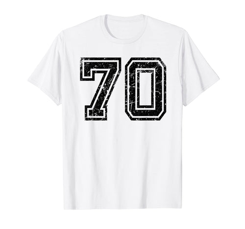 Number 70 Sports Jersey Varsity Lucky T-Shirt - Graphic Print for Adults - T-Shirt, Sweatshirt, Hoodie