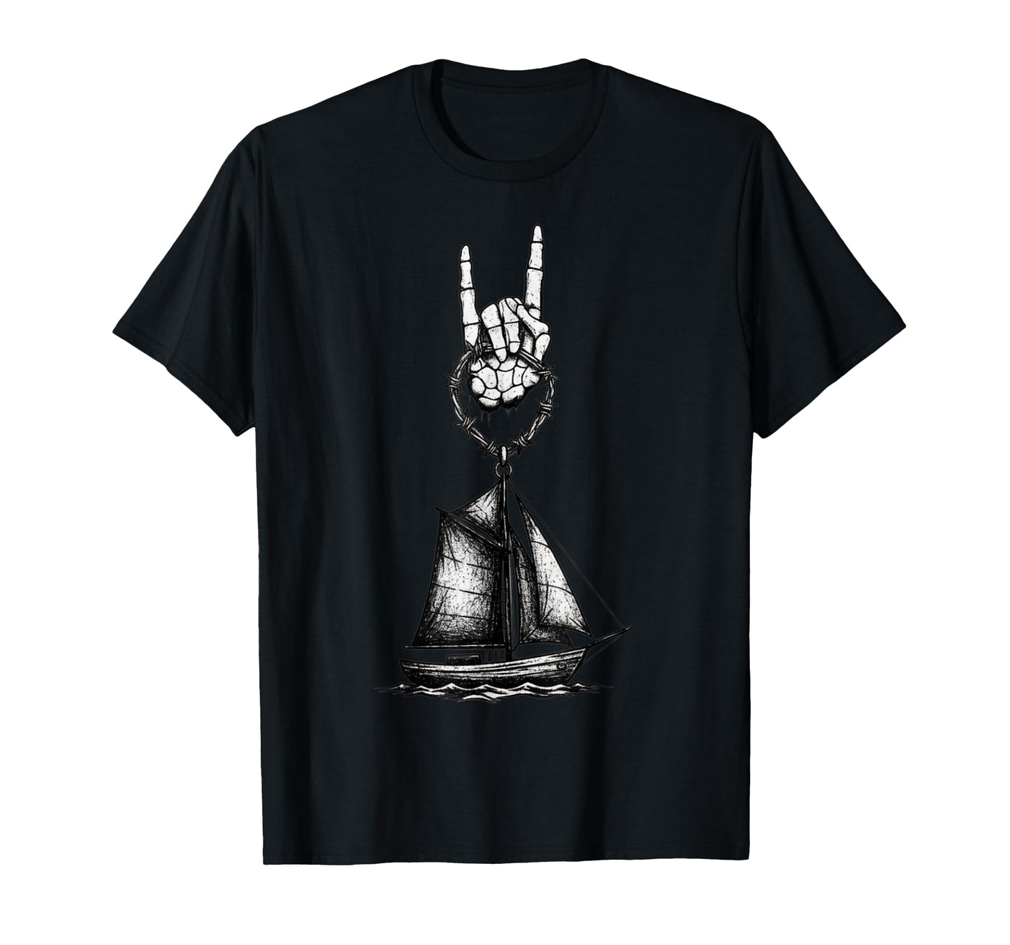Sailboat Sailing Sailor 90S Alt Metal T-Shirt - Unique Graphic for Adults - T-Shirt, Sweatshirt, Hoodie