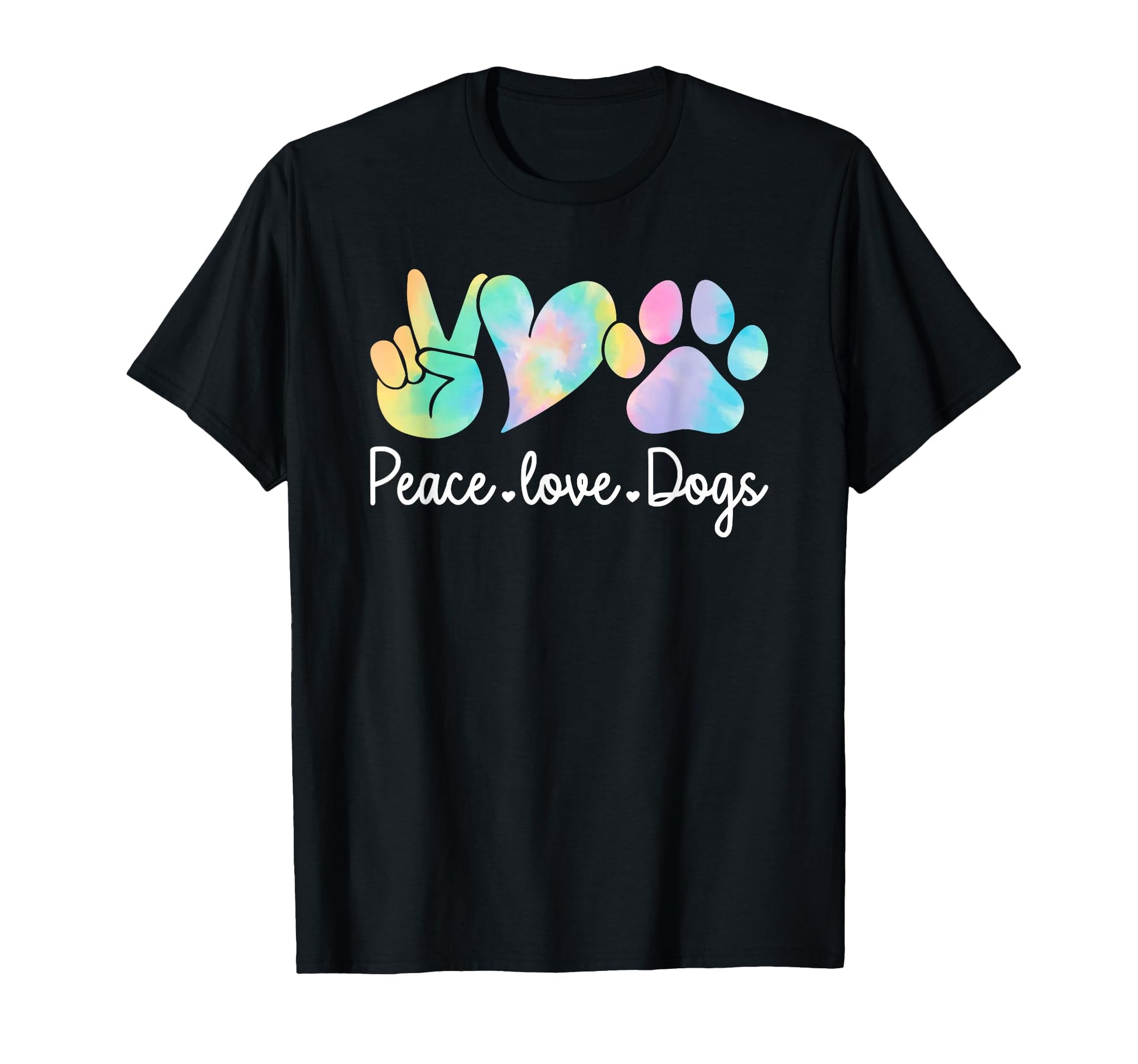 Peace Love Dogs Tie Dye Dog Lover T-Shirt - Custom Art Print Men Women - T-Shirt, Sweatshirt, Hoodie